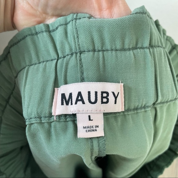 Mauby Paperbag Waist Green Shorts Sz Large - Picture 5 of 11